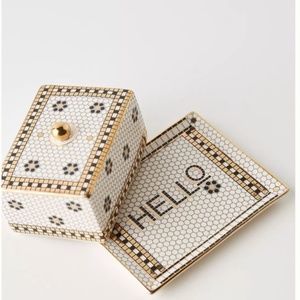 Anthropologie Bistro Tile Covered Butter Dish BRAND NEW, Never Used